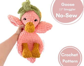 No-Sew Greta Goose Snuggler Crochet PATTERN || Goose Amigurumi Snuggler Pattern || Lovey Goose Crochet Pattern