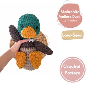 Low-Sew Malachite the Mallard Duck Crochet PATTERN || Duck Amigurumi Plushie Pattern