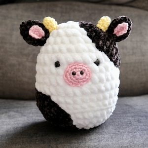 Crochet Cow Squishmallow Plushie PDF PATTERN - by BBadorables
