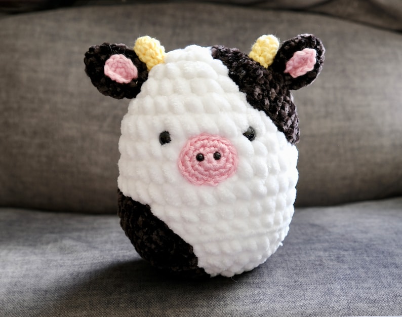 Crochet Cow Squishmallow Plushie PDF PATTERN - by BBadorables 