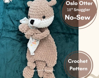 No-Sew Oslo Otter Snuggler Crochet PATTERN || Otter Amigurumi Snuggler Pattern || Lovey Otter Crochet Pattern
