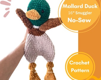 No-Sew Miles Mallard Duck Snuggler Crochet PATTERN || Duck Amigurumi Snuggler Pattern || Lovey Duck Crochet Pattern