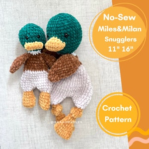 No-Sew Miles&Milan Ducks Snugglers Bundle Crochet PATTERN || Duck Amigurumi Snuggler Pattern || Lovey Duck Crochet Pattern