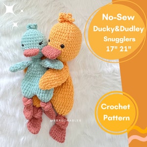 No-Sew Ducky&Dudley Ducks Snugglers Bundle Crochet PATTERN || Duck Amigurumi Snuggler Pattern || Lovey Duck Crochet Pattern