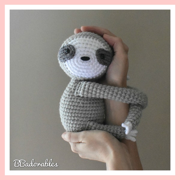 Sloth Three-Toed curtain tieback crochet PATTERN, right or left Sloth Three-Toed tieback Pattern PDF instant download - by BBadorables