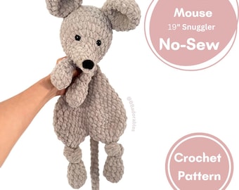 No-Sew Souris Mouse Snuggler Crochet PATTERN || Mouse Amigurumi Snuggler Pattern || Lovey Mouse Crochet Pattern