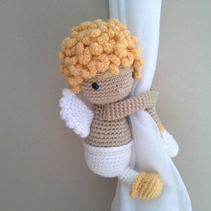 Guardian Angel Curtain tieback crochet PATTERN, right or left tieback pattern PDF Angel Pattern PDF instant download by BBadorables image 4