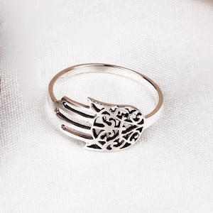 Designer Hamsa Silver Ring, Silver Jewelry Ring, Antique Silver Ring, Fatima Silver Ring, Silver Jewelry Ring, Anniversary Day Gift