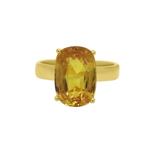 Yellow Sapphire Ring, 18k Yellow Gold Ring, Sapphire Gemstone Jewelry Ring, Solitaire Sapphire Ring, Promise Sapphire Gemstone Ring
