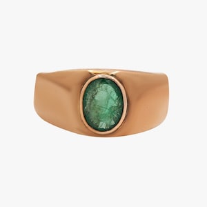 Natural Emerald Ring, Emerald Gold Ring, 18k Rose Gold Ring, Emerald Gold Ring, Engagement Emerald Ring, Birthday Gift