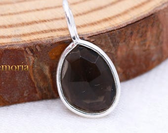 Smoky Quartz 925 Sterling Silver Pendant Bezel Set