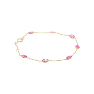 Natural Ruby Bracelet, 18k Yellow Gold Ruby Bracelet, Ruby Gold Bracelet, Engagement Ruby Bracelet, Bridal Red Ruby Bracelets For Women