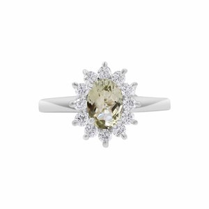 Green Amethyst Ring, 925 Sterling Silver Ring, Boho Green Amethyst Ring, Green Amethyst Jewelry, Solitaire Amethyst Ring, Birthday Gift