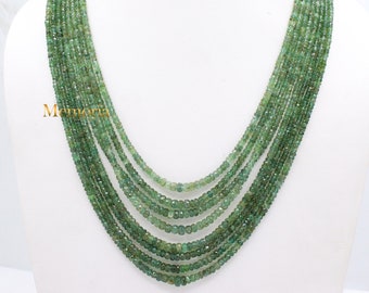 Multi Layer Green Emerald Gemstone Necklace