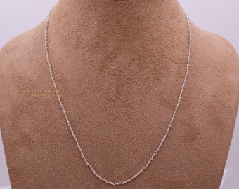 Moonstone Beaded Gemstone Necklace : 925 Sterling Silver