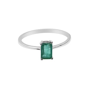 Emerald Gemstone Jewelry Ring, 9k / 14k / 18k  Gold Ring, 925 Sterling Silver Ring, Emerald Gemstone Jewelry Birthday Gift