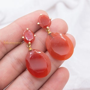 Carnelian Earrings, Red Carnelian Earring, Carnelian Gemstone Earring, Boho Carnelian Earring, Carnelian Dangle Earrings, Valentine Day Gift