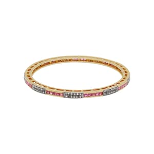 Ruby Diamond Bracelets/Bangle, Ruby Diamond Gemstone Bracelet, Ruby Diamond Silver Bracelets For Women, Boho Bracelet, April/July Birthstone