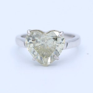 Heart Cut Diamond Engagement Ring, 18k White Gold Ring, Wedding Heart Diamond Ring, Anniversary Ring For Wife, Proposal Ring
