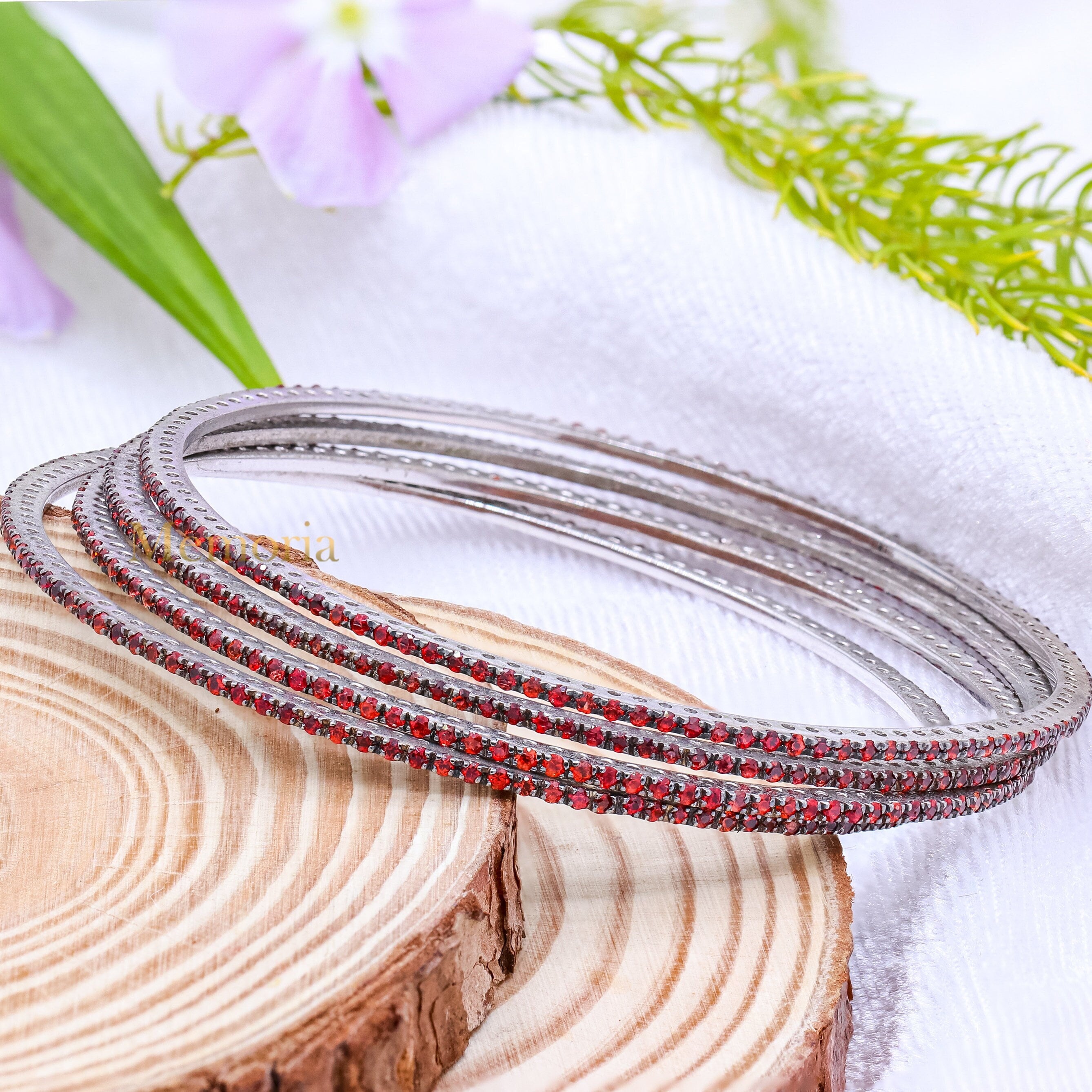 Sapphire Bangle, 925 Sterling Silver Bangle, Orange Sapphire Bangle for Women, Stacking Set of Bangle, Eternity Silver Bangle, Gift for Her