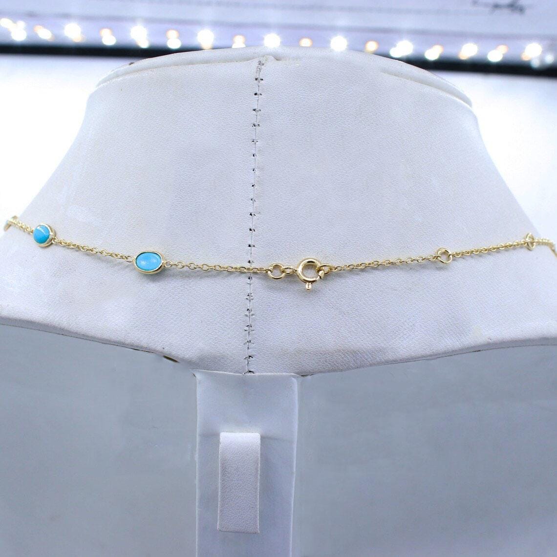 Colgante De Turquesa Y Cobre Azul: Collar Ovalado De Plata De Ley 925 - México