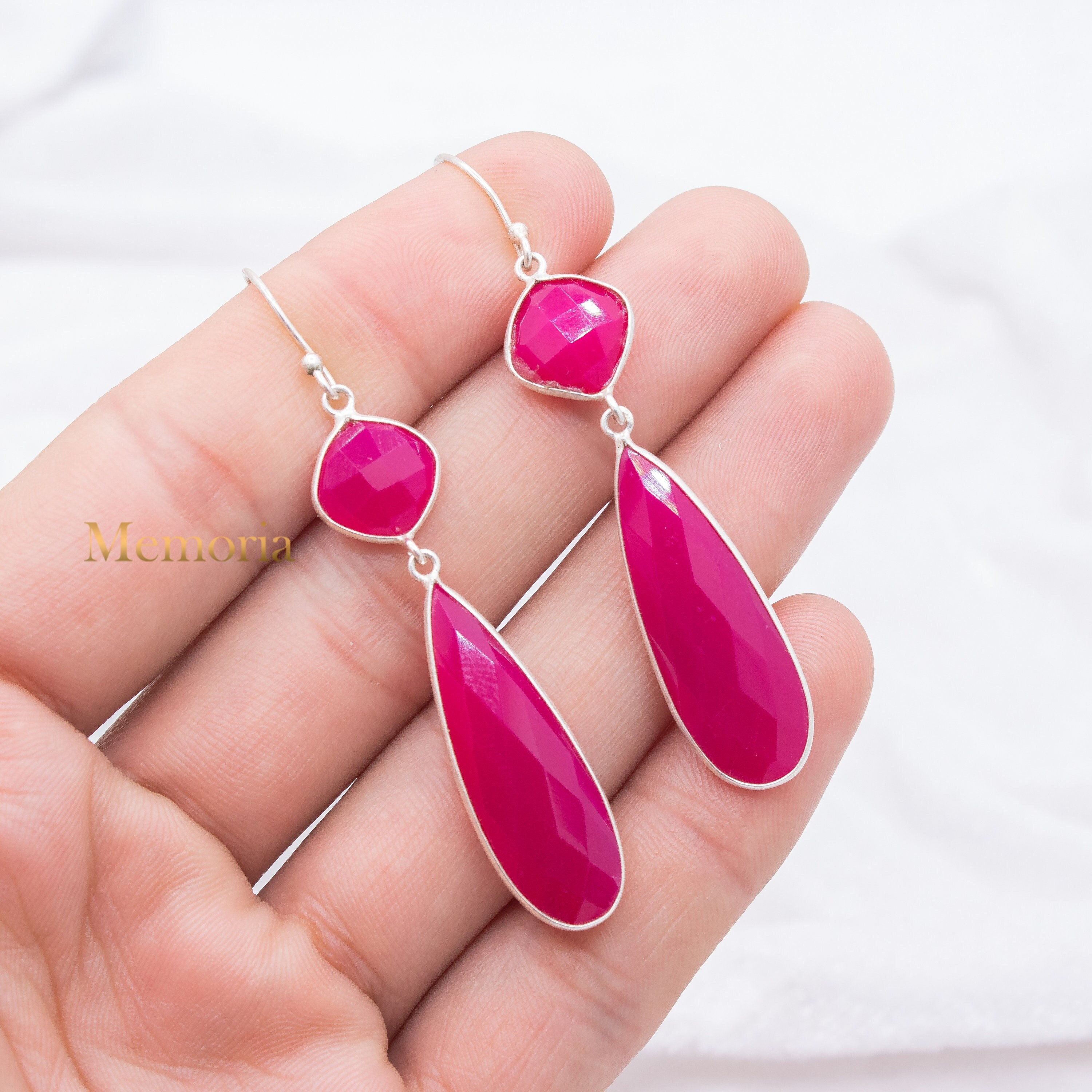 Hot Pink, Hematite, and Silver Glass Beaded Earrings – Jenn's Handmade  Jewelry