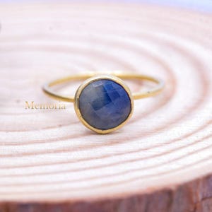 Blue Sapphire Ring, Dainty Blue Sapphire Ring, 925 Sterling Silver Ring, Bohemian Sapphire Ring, Sapphire Gemstone Ring Birthday Gift