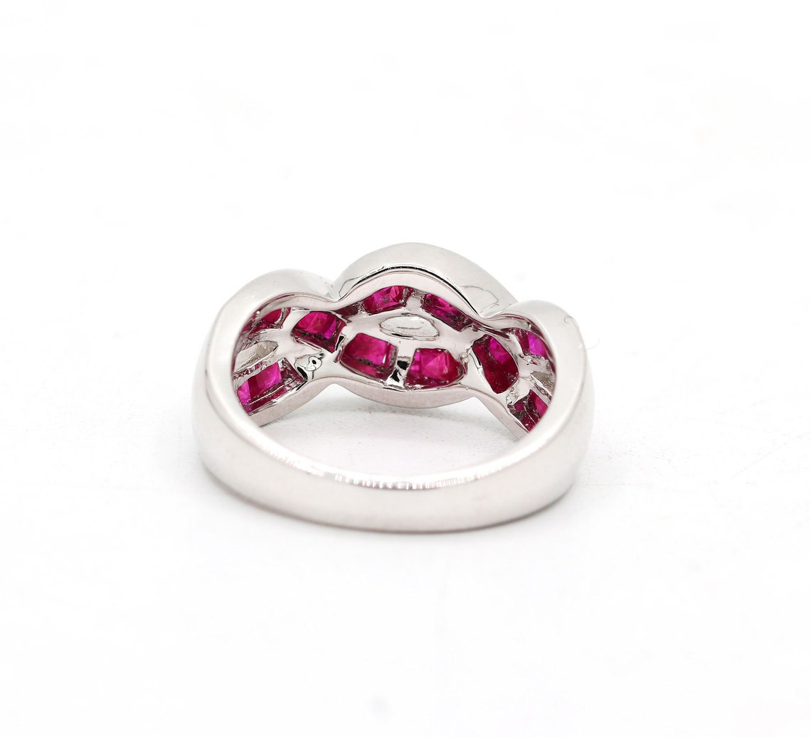 Natural Ruby Gemstone Designer Ring 925 Sterling Silver | Etsy