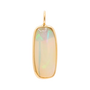 Opal Gold Pendant, 14k Yellow Gold Opal Pendant, Opal Gemstone Pendant , Opal Pendant, Multi Fire Opal Gold Pendant,  Valentine Gift