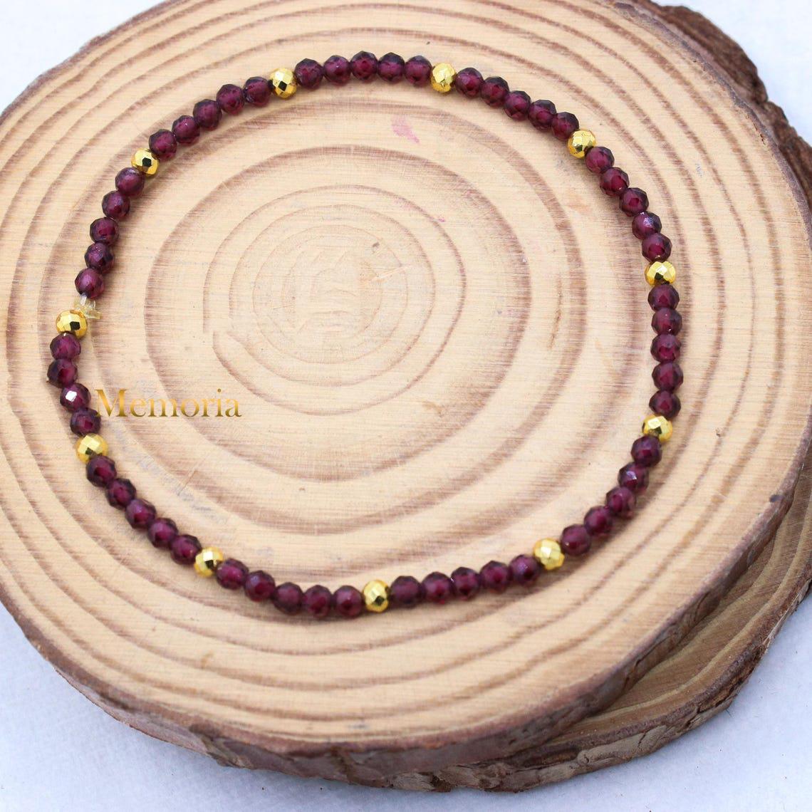 ★MISSOMA★ REVERSIBLE BEADED RED GARNET GEMSTONE BRACELET MISSOMA Reversible Beaded Garnet Gemstone Chain Bracelet in