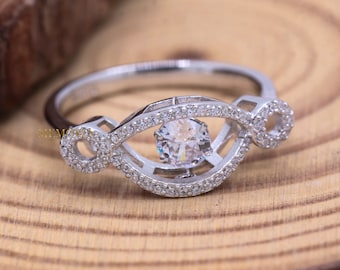 925 sterlingzilveren CZ beloftering | Zirkonia sieraden cadeau