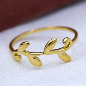 925 Sterling Silver Leaves Ring, Silver Leaf Ring, Minimalist Leaf Band Ring, Flower Leaf Ring, Trendy Silver Ring, Simple Leaf Silver Ring