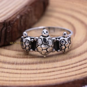 Turtle Silver Ring, 925 Sterling Silver Ring, Silver Tortoise Ring For Women, Carving Turtle Ring For Her, Turtle Ring, Birthday Gift