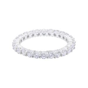 CZ Eternity Ring in 925 sterling zilver met heldere ronde stenen.