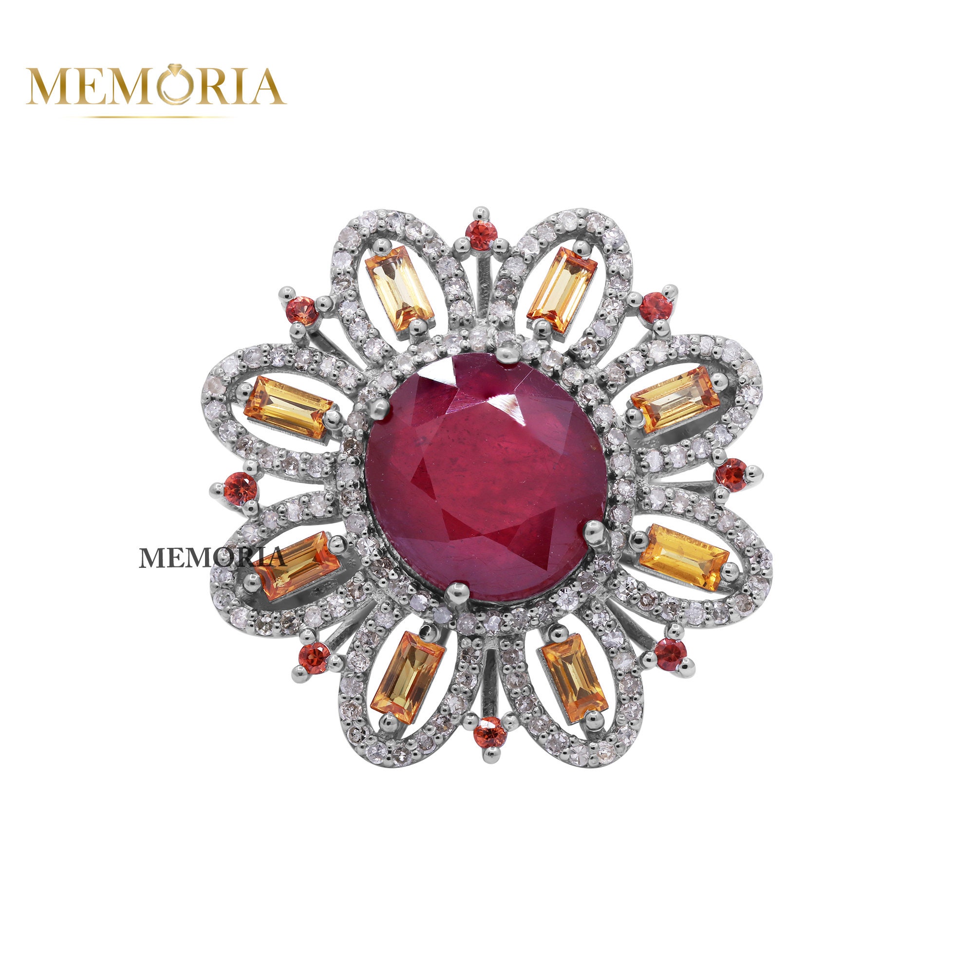 Ruby and citrine ring online