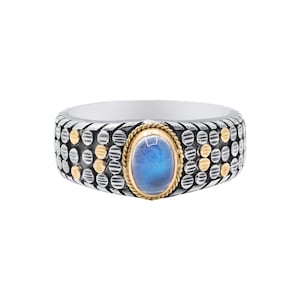 Rainbow Moonstone Ring, 925 Sterling Silver Moonstone Ring,  Moonstone Ring For Women, Vintage Moonstone Ring For Anniversary Gift
