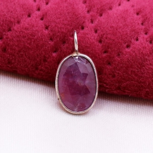 Fine Quality Oval Faceted Ruby Gemstone Pendant, 925 Sterling Silver Pendant, Ruby Gemstone Necklace Pendant, Personalization Gift