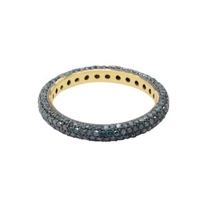 Blue Diamond Ring, Full Eternity Ring, Diamond Stacking Ring, Diamond Band Ring, Engagement Ring, Diamond Eternity Band Ring, Valentine Gift