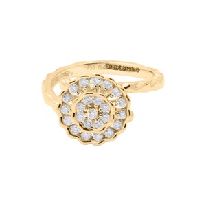 Flower Diamond Ring, 18k Yellow / Rose/ White Gold Ring, Diamond Ring, Statement Ring, Yellow Gold Ring,  Cluster Ring, Birthday Gift