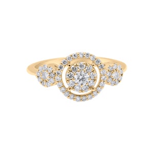 Delicate Diamond Gold Ring, 18k Yellow Gold Diamond Ring, Diamond Gemstone Ring, Diamond Engagement Ring, Anniversary Ring