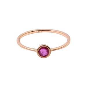 Natural Ruby Gold Ring, Red Ruby Gemstone Ring, Ruby Rose Gold Ring, Stacking Ruby Ring For Women, Promise Silver Ring