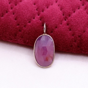Ruby Oval Faceted Gemstone Pendant, 925 Sterling Silver Jewelry Pendant, Faceted Ruby Pendant, Ruby Gemstone  Pendant, Birthday Gift