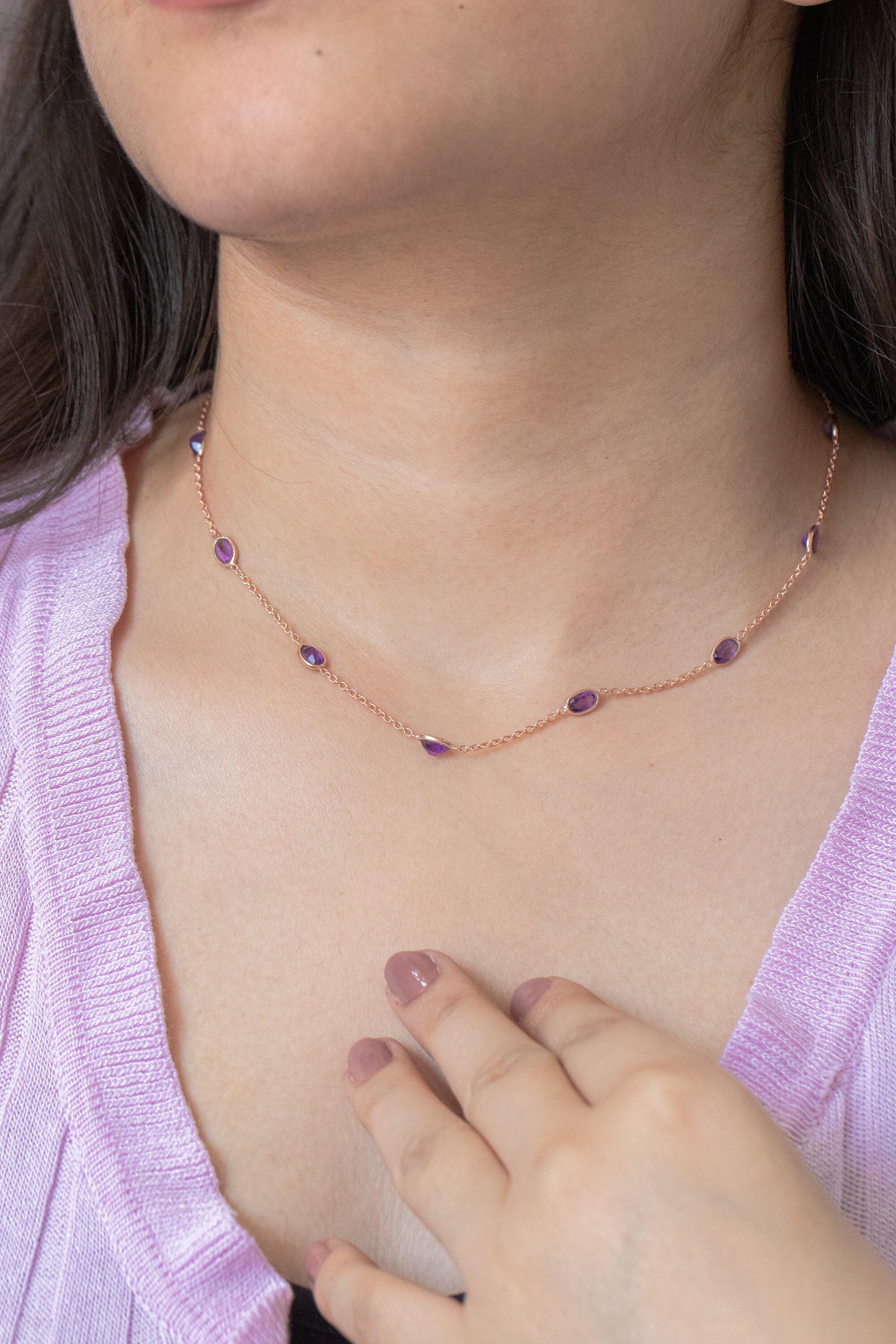 Simple purple necklace deals