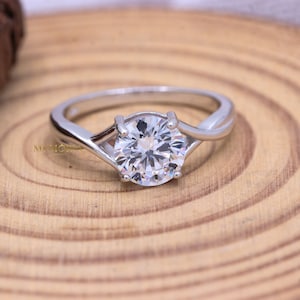 Minimalist Cubic Zirconia Silver Ring, 925 Sterling Silver Ring, Promise Ring, Solitaire Silver Ring, Engagement Ring, Birthday Gift