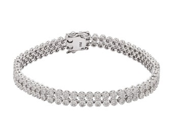 18k White Gold Diamond Tennis Bracelet - 7 Inch
