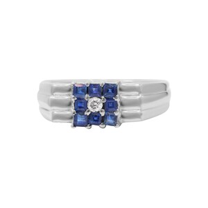 Blue Sapphire Gemstone Ring, Handmade Unique Band Ring, September Birthstone Ring, Sapphire Gemstone Ring, Statement Ring, Birthday Gift