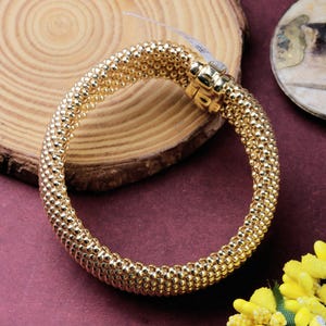 Feine Qualität Gelb überzogene Armband, Silber Schmuck Armband / Armreif, handgemachte Schmuck Armreif / Armband, Zirkonia Armband