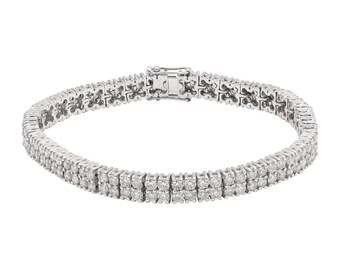 Genuine Diamond Tennis Bracelet: 18k White Gold