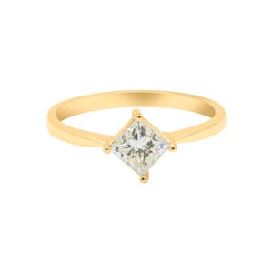 Princess Cut Diamantring, Solitär Diamantring, 18k Weiß / Gelb / Roségoldring, Ehering, Diamantschmuckring, Geburtstagsgeschenk