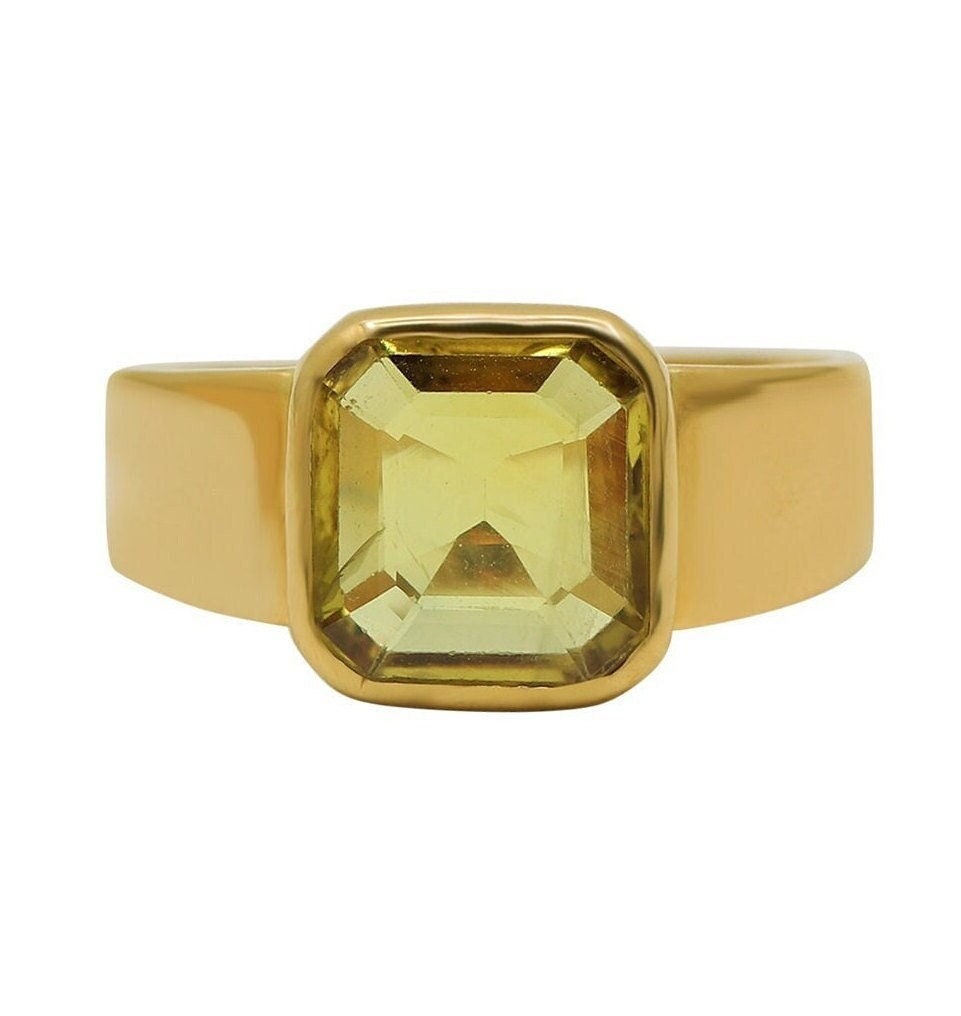 Pukhraj Ring In Panchdhatu | Yellow Sapphire Ring In Panchdhatu